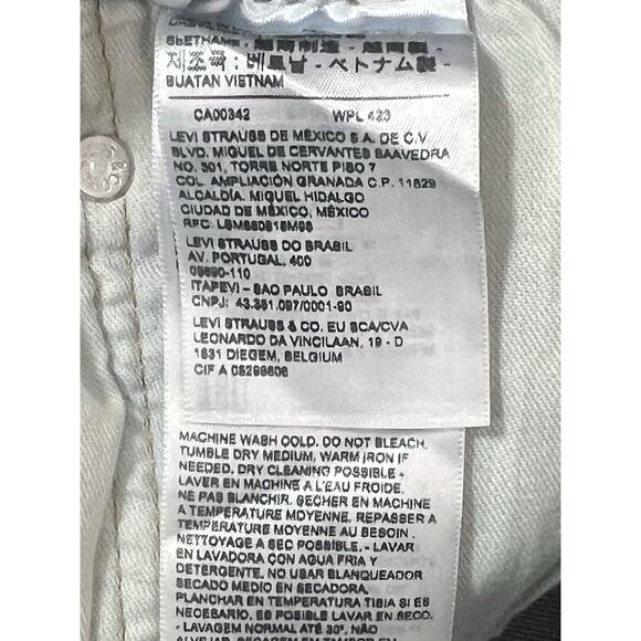 Levis 505 Jeans Mens 34x29 Distressed Blue Denim Regular Fit Stretch Zip Fly - Picture 8 of 11